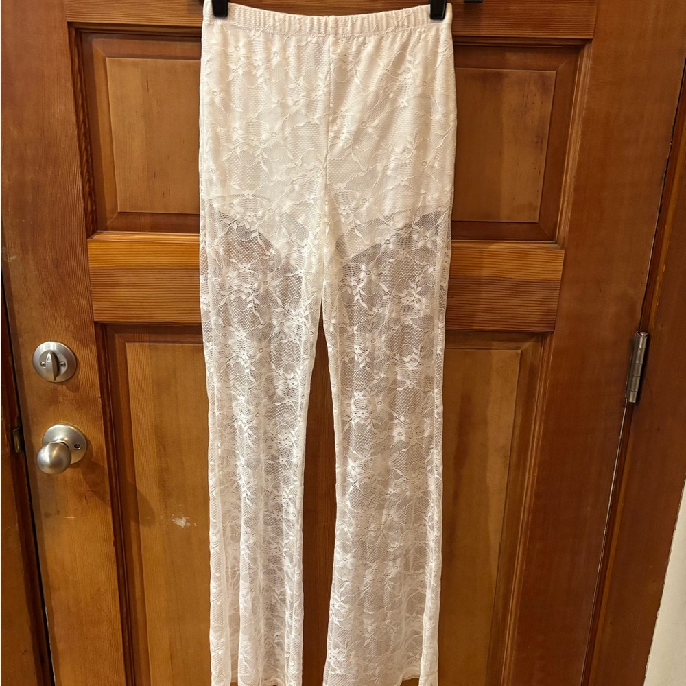 Wild Fable Sheer Lace Pants in White